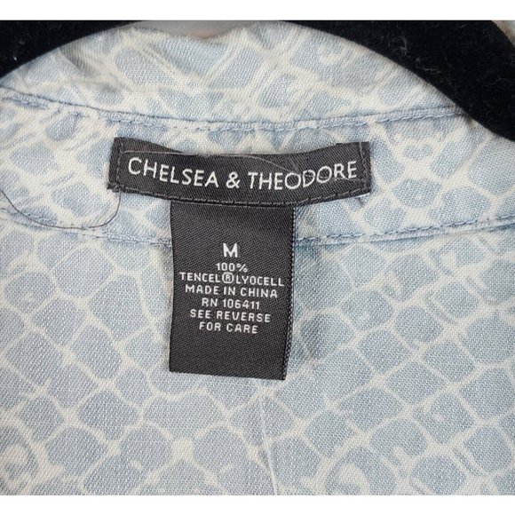 Chelsea & Theodore Dress Womens Medium Blue Soft Tencel Mom Cottage Core Mini - Picture 3 of 11